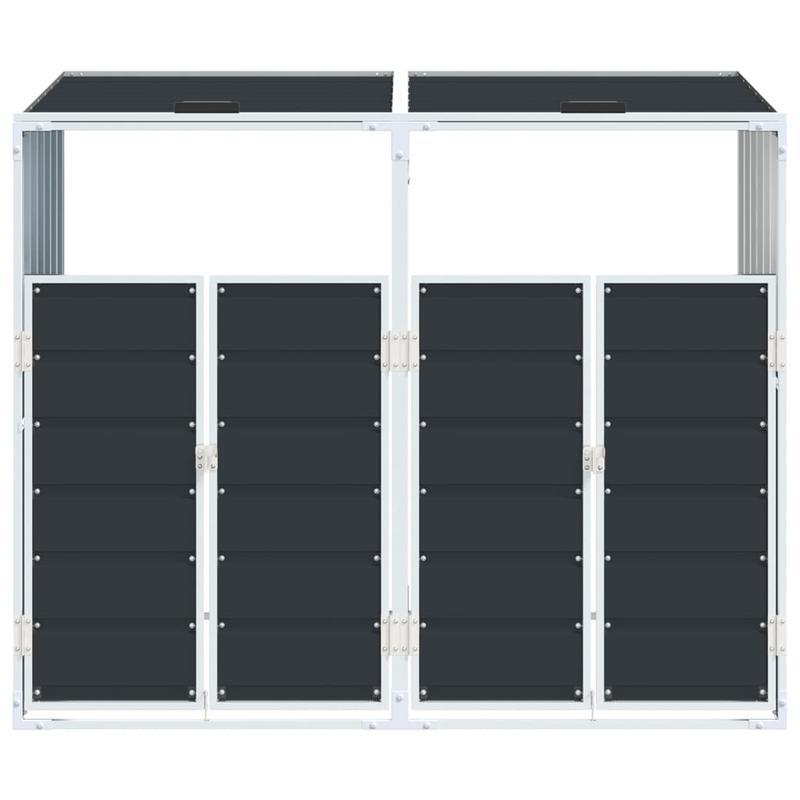 Buitenafvalbak – Afvalcontainer – Afvalbak Met Slot – Afvalopvang – Vuilnisbak – Stevig Stalen Materiaal – Weerbestendig Antracietgrijs – 142x81x112 cm