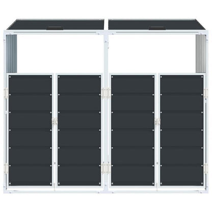 Buitenafvalbak – Afvalcontainer – Afvalbak Met Slot – Afvalopvang – Vuilnisbak – Stevig Stalen Materiaal – Weerbestendig Antracietgrijs – 142x81x112 cm