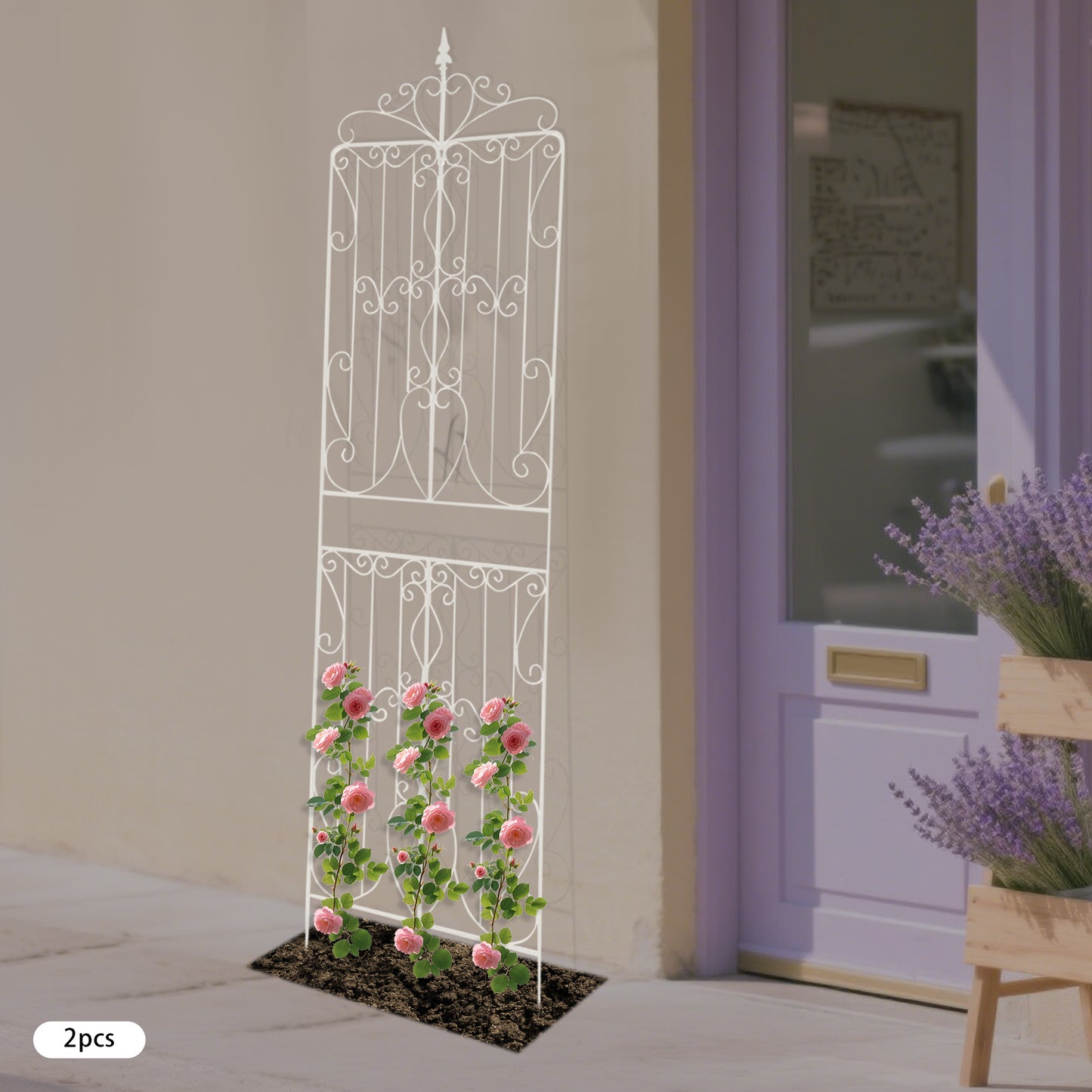 Garden Trellises, Iron Garden Trellis, 2pcs Trellises
