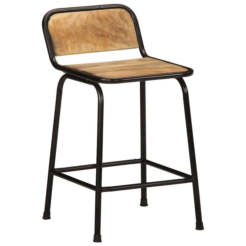 Bar stool 2pcs 46x35.5x70cm rough mango solid wood, Bar Seating, Kitchen Stools, Minimalist Stools, Modern Bar Stools, Hardwood Construction, Durable Stools