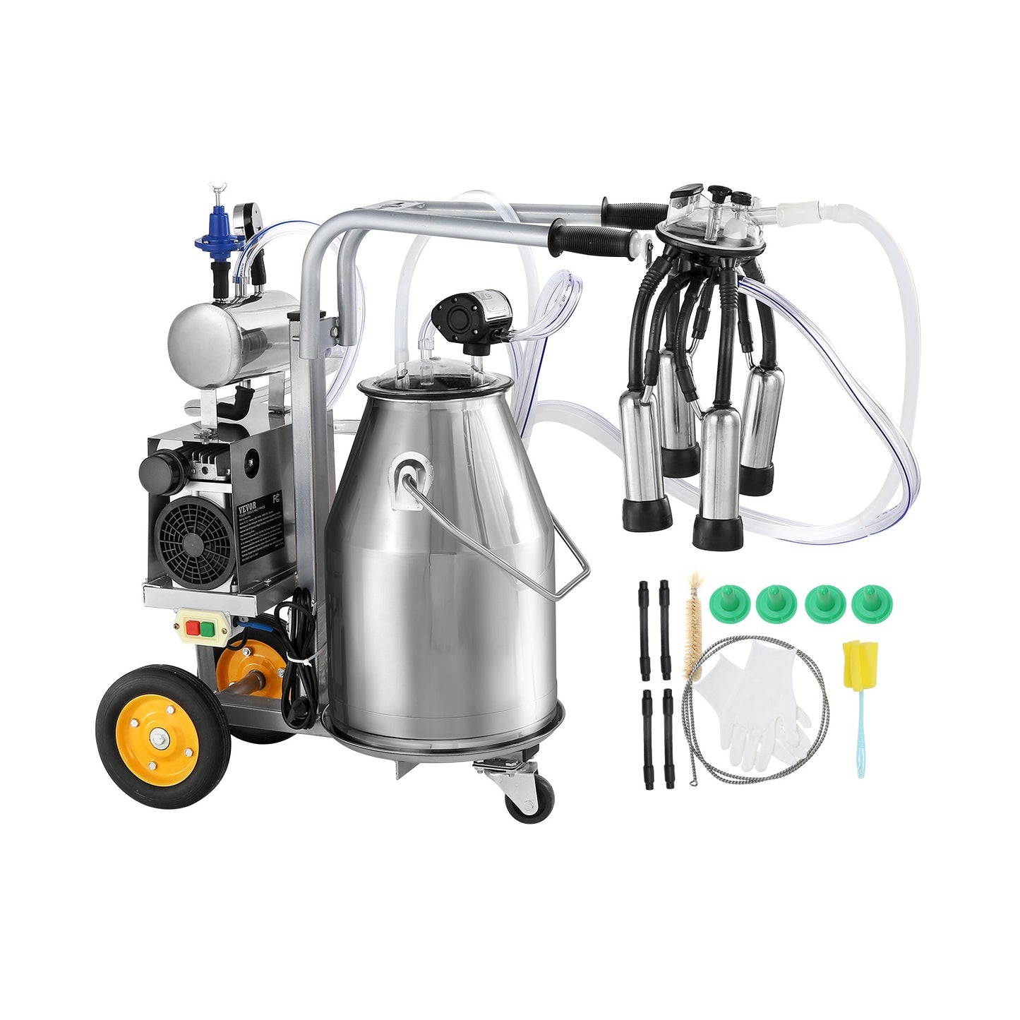 Melkmachine – Elektrische Melkset – Geitenmelker – Koeienmelker – Melkafname Apparaat – 25 Liter Roestvrij Staal – 550W Krachtige Motor – Instelbare Vacuümpulsatie