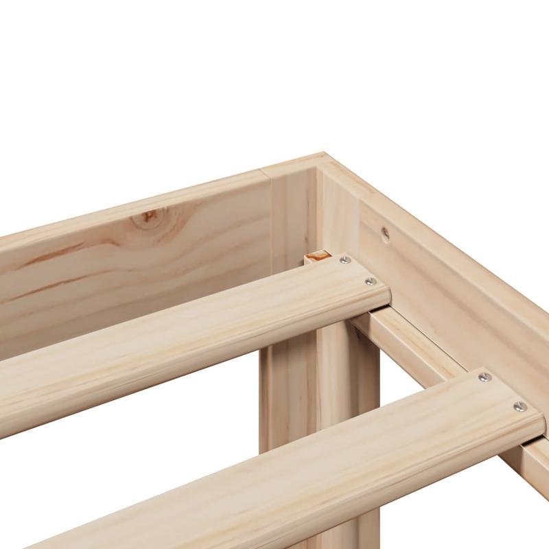 Bed met Boekenkast – Bedframe – Slaapbank – Opbergbed – Hoofdbord met Plank – Marrone Kleur – Ruimtebesparend Ontwerp – Massief Dennenhout 140x190 cm