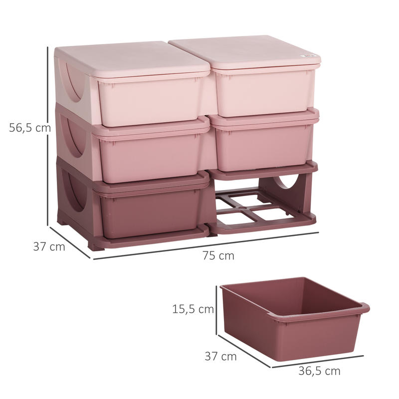 Opbergbox – Opbergdoos – Ladebak – Organizer – Sortimentsdoos – 3 Lades – Lichtgewicht Polypropyleen – Compact Roze Design