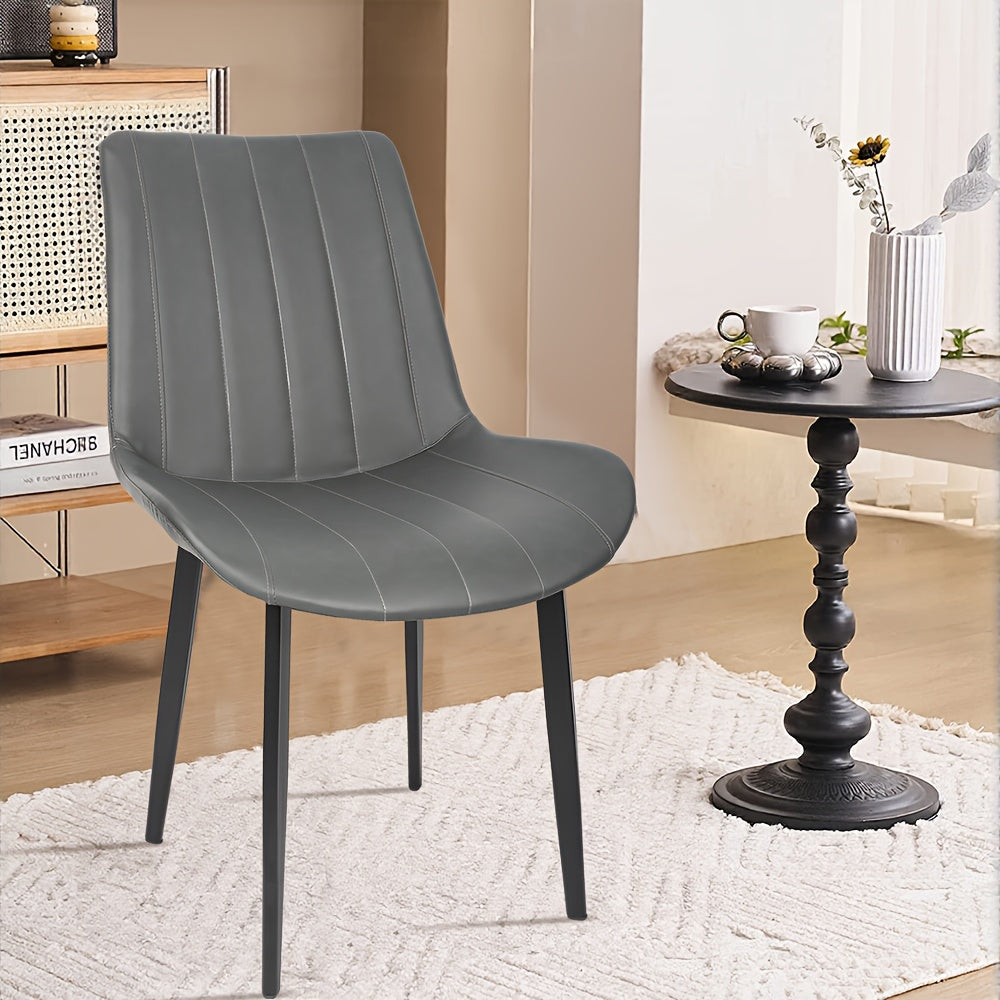 Set van 4 Eetkamerstoelen – Ergonomische Stoelen met Sponszitting en Metalen Poten – Modern Design voor Keuken, Woon- en Eetkamer, Hotelgebruik