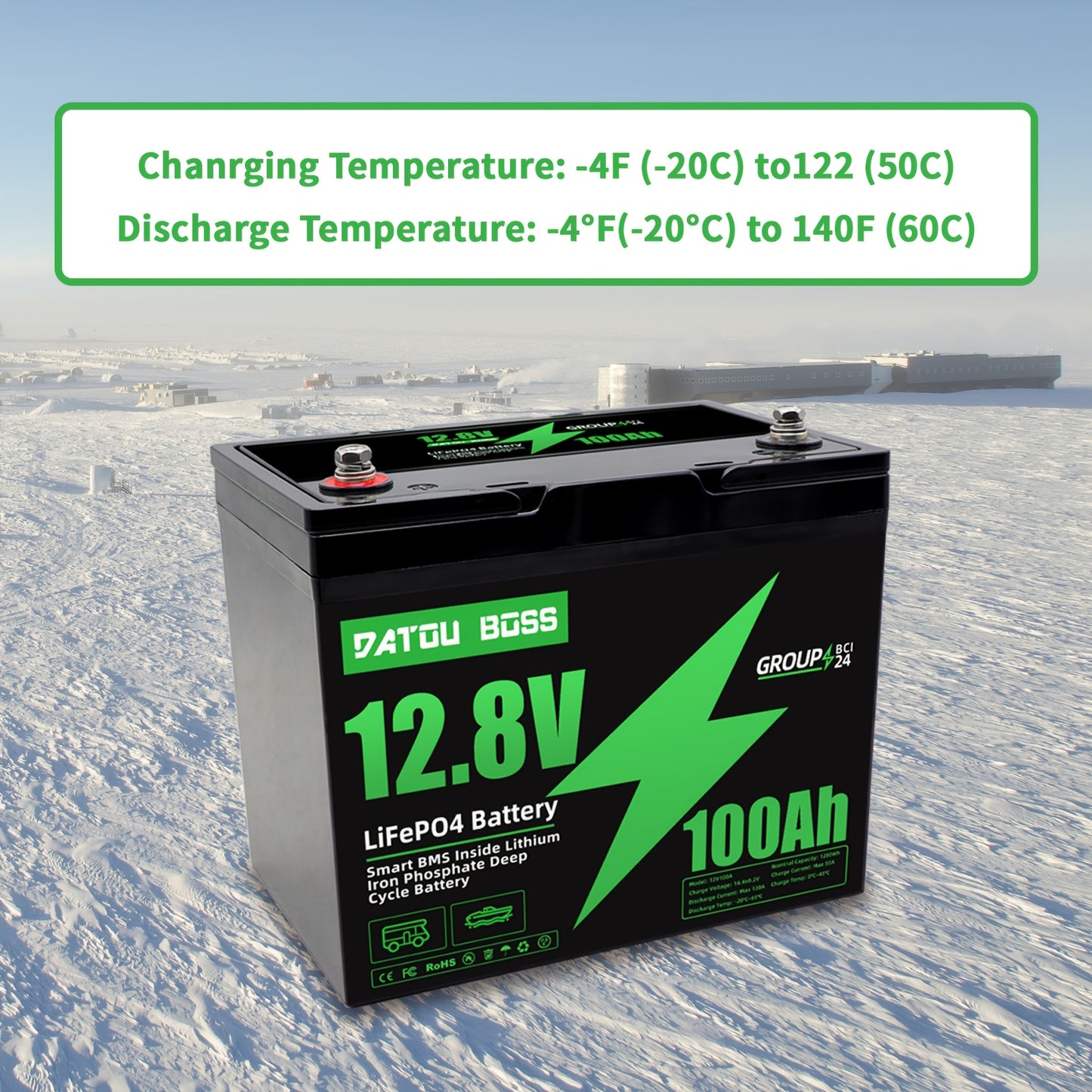 12V 100Ah LiFePO4 Accu – Lithium Accu – Camper Accu – Zonne-energie Accu – Boot Accu – Slimme 100A BMS – 4000+ Cyclus Levensduur