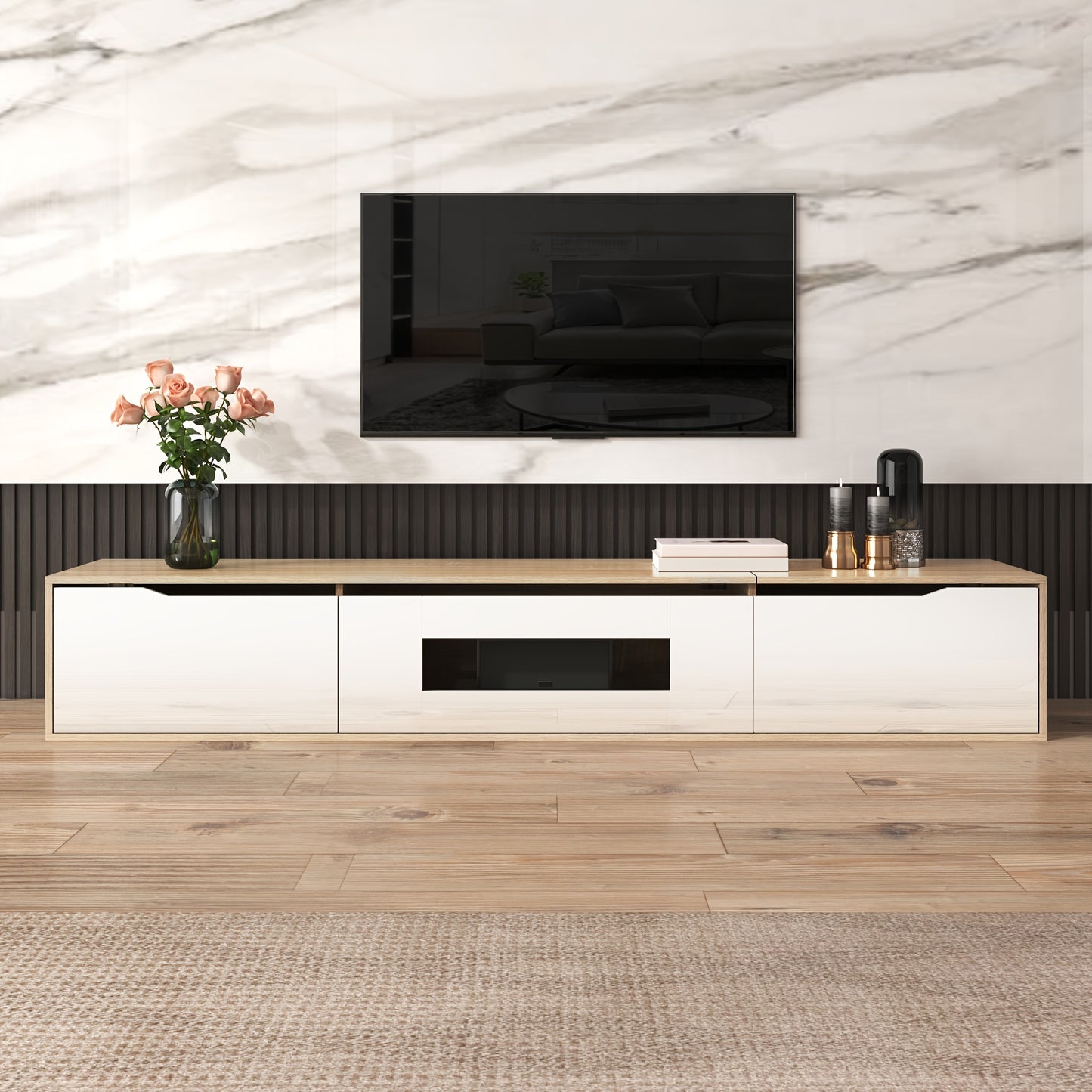 tv meubel – tv kast – tv dressoir – tv meubel hoogglans – tv meubel scandinavisch – Hoogglans MDF – Geschikt voor tv tot 55 inch