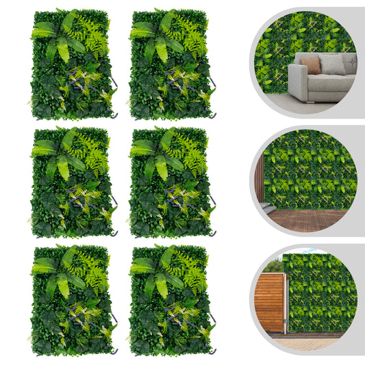 Mospaneel – Moswandpaneel – Wandpaneel – Mosschilderij – Wanddecoratie – Kunststof – Onderhoudsvrij – 60x40 cm – 6 Stuks – Eenvoudig Ophangen