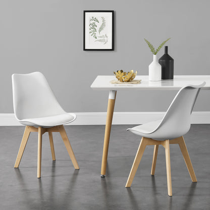 Eetkamerstoel – Stoel – Kuipstoel – Keukenstoel – Woonkamerstoel – Set Van 6 – PU Kunstleer Bekleding – Stevig Houten Frame 81x49 cm