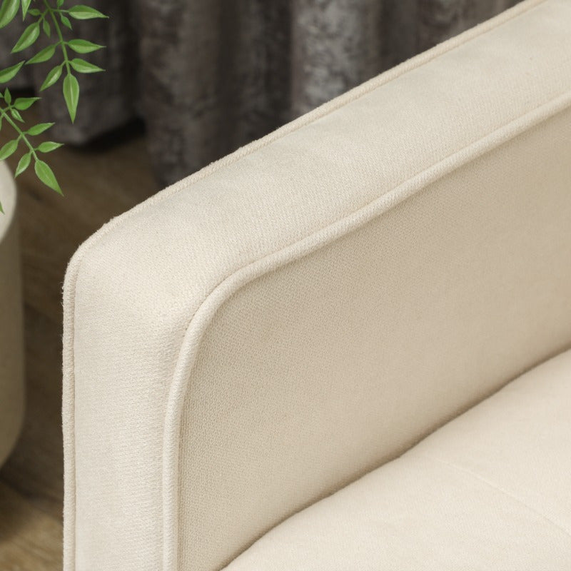 Bankstel – 3-zitsbank – Sofa – Slaapbank – Zetel – Stofbekleding – Met Opbergruimte – 166,5x62x82 cm – Crème wit