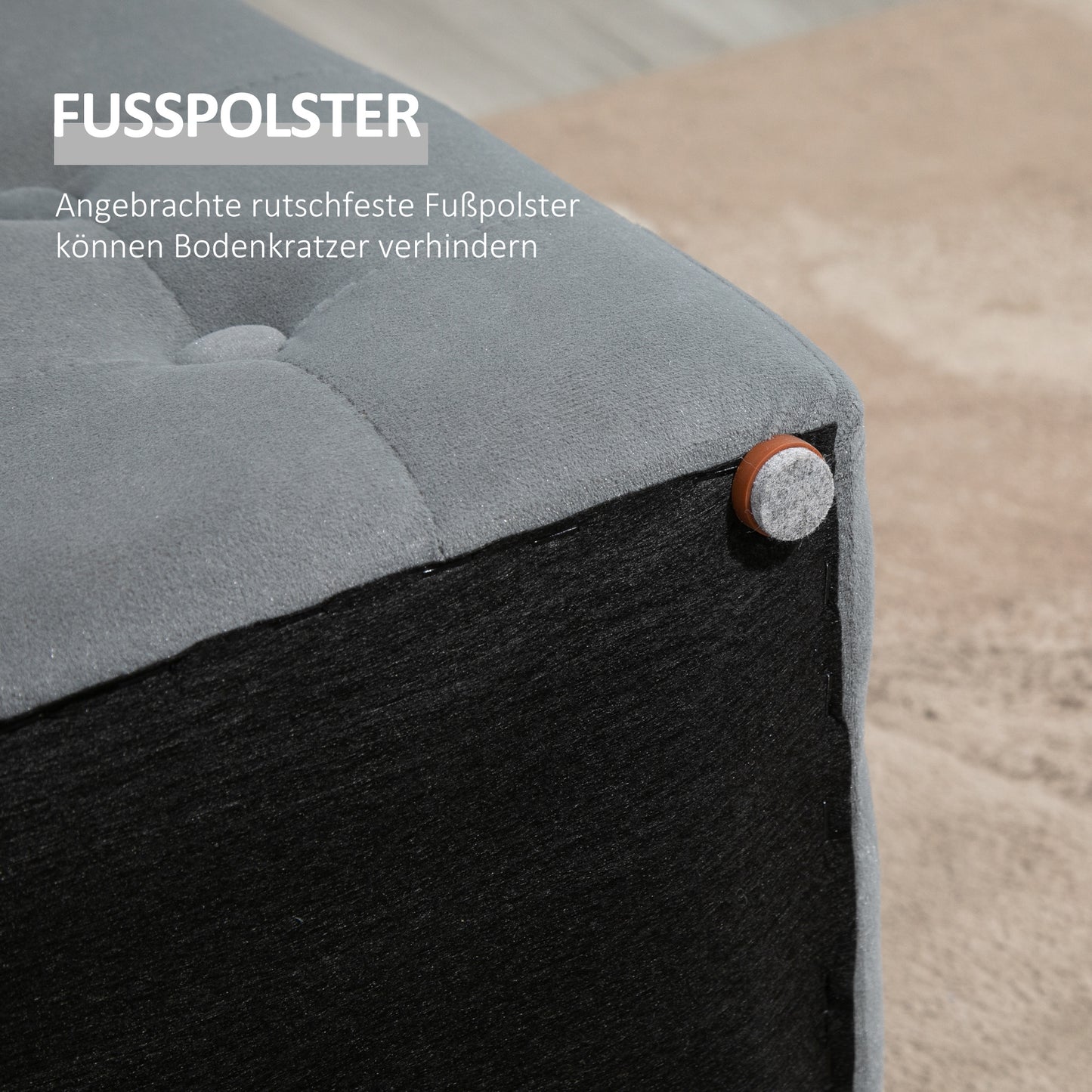Opbergbank – Opbergkist – Zitbank – Krukjes – Lichtgrijs – Hardhouten Frame – Microfiber Bekleding – Opbergruimte – 130 Kg Draagvermogen