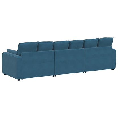 Hoekbank – Modulaire Bank – L-vormige Bank – Zitbank – Loungesofa – Velvet Bekleding – Stevig Metalen Frame – Donkergroen