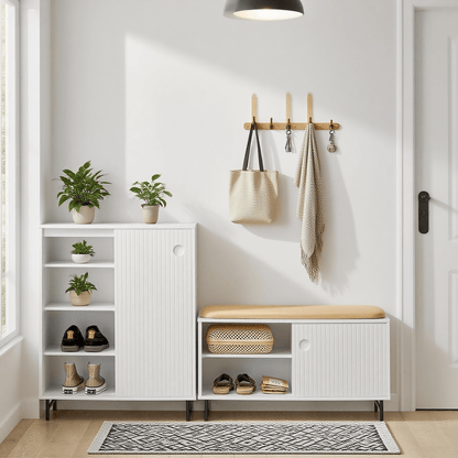 Dressoir – Ladekast – Opbergkast – Schoenenkast – Witte Schuifdeurkast – Compact 120x40x70 cm – Duurzaam Spaanplaat