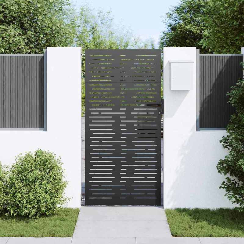 Poort – Tuinpoort – Schuttingdeur – Tuinschutting – Hekwerk – Metaal – Cortenstaal Vierkant – 85x100 cm – Duurzaam – Weerbestendig