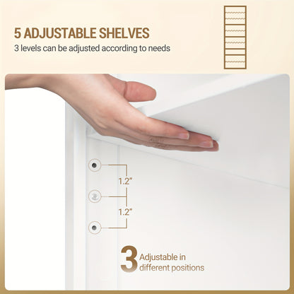 Schoenenkast – Schoenenrek – Schoenenopberger – Schoenenmeubel – Schoenenbank – Vrijstaand – Verstelbare vakken – Ruimte voor 27-30 paar – Wit – Compact en stijlvol design