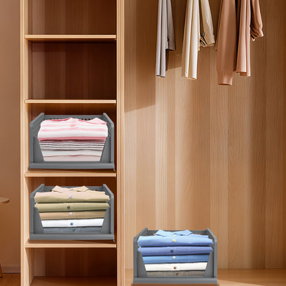 Opbergmanden – Opbergboxen – Opbergbakken – Kastmanden – Stapelbare Mand – Stevig Kunststof – Inklapbaar 18 cm Hoog – Set Van 3