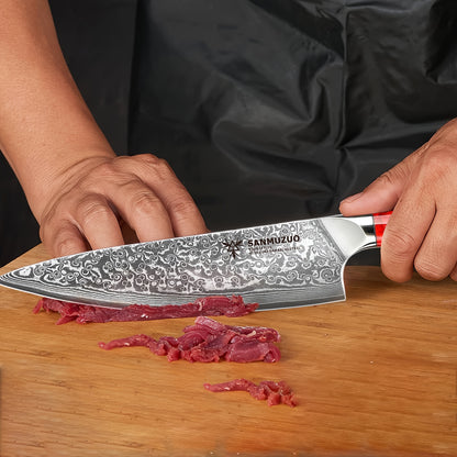 Keukenmes – Koksmes – Nakiri Mes – Groentemes – Set Van 2 – VG10 Damascus Staal – Resin Handvat