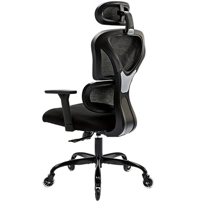 Ergonomische Bureaustoel – Bureaustoel Draaistoel Kantoorstoel Werkstoel Gamingstoel – Zwart – 360° Draaifunctie – Verstelbare Hoogte en Kantelbare Rugleuning