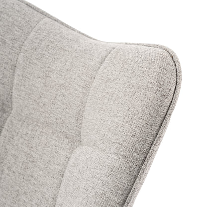 Loungestoel – Fauteuil – Relaxstoel – Zetel – Armstoel – Scandinavisch Design – Comfortabele Stoffering – Houten Poten – Grijs – 72x61x90,5 cm