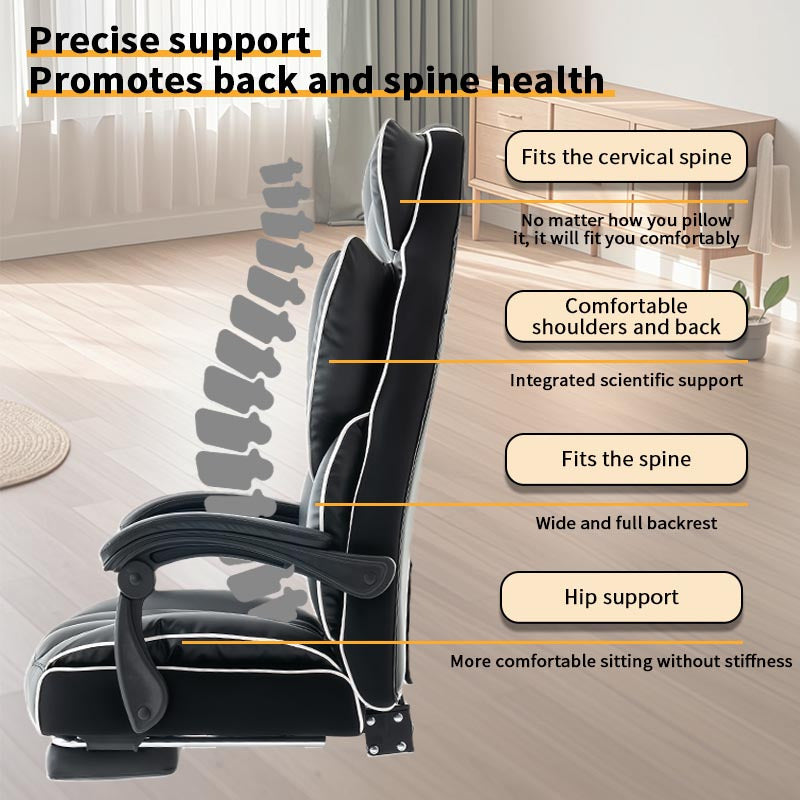 Gamingstoel – Gamestoel – Gaming Chair – Bureaustoel – Game Stoel – Ergonomisch Ontwerp – Verstelbare Voetensteun – Hoofdkussen – Aluminium Frame – Draaibaar