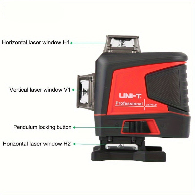 Laserwaterpas – Lijnlaser – 16-Lijnen Laser – Zelfnivellerend – Groene Laserstraal – Oplaadbare Lithiumbatterij – 360° Dekking – Draadloos Gebruik
