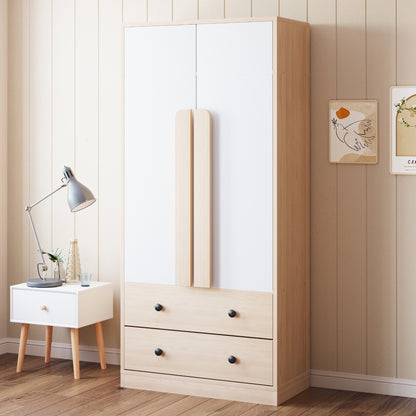 Kledingkast – Garderobekast – Linnenkast – Kleerkast – Kapkast – Dubbele Deuren en Lades – Compact Metaal 70x40x170 cm Gemengde Kleur