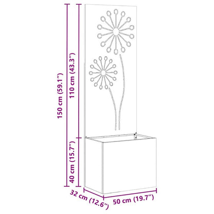Rustieke Bloempot – Tuinpot – Plantenbak – Buitenbak – Tuinbak – Roestkleurig – Weerbestendig Staal – Stabiele Constructie 50x140 cm