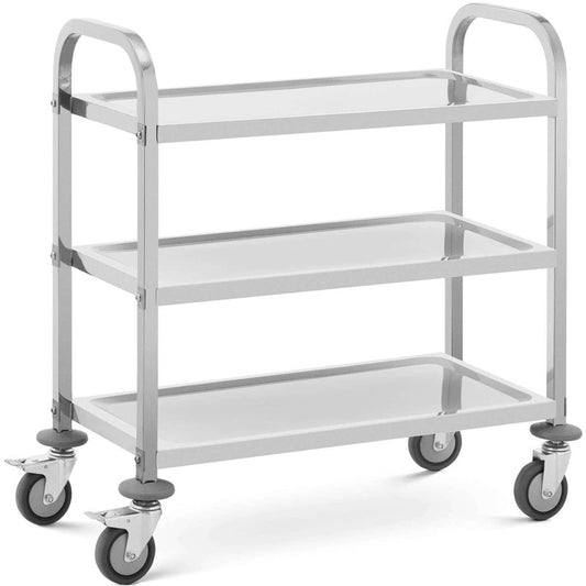 Catering Server Cart with 3 Shelves, 69 x 34 cm, Holds Up to 81 kg