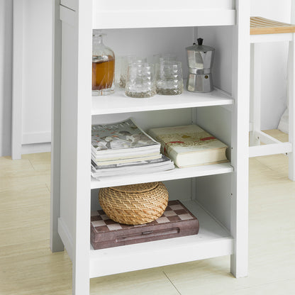 Hoge Bartafel – Barkruktafel – Keukentafel – Bartafel Met Opbergruimte – Witte Bartafel – MDF Met Melamine Coating – Afmetingen 120x55x90 cm