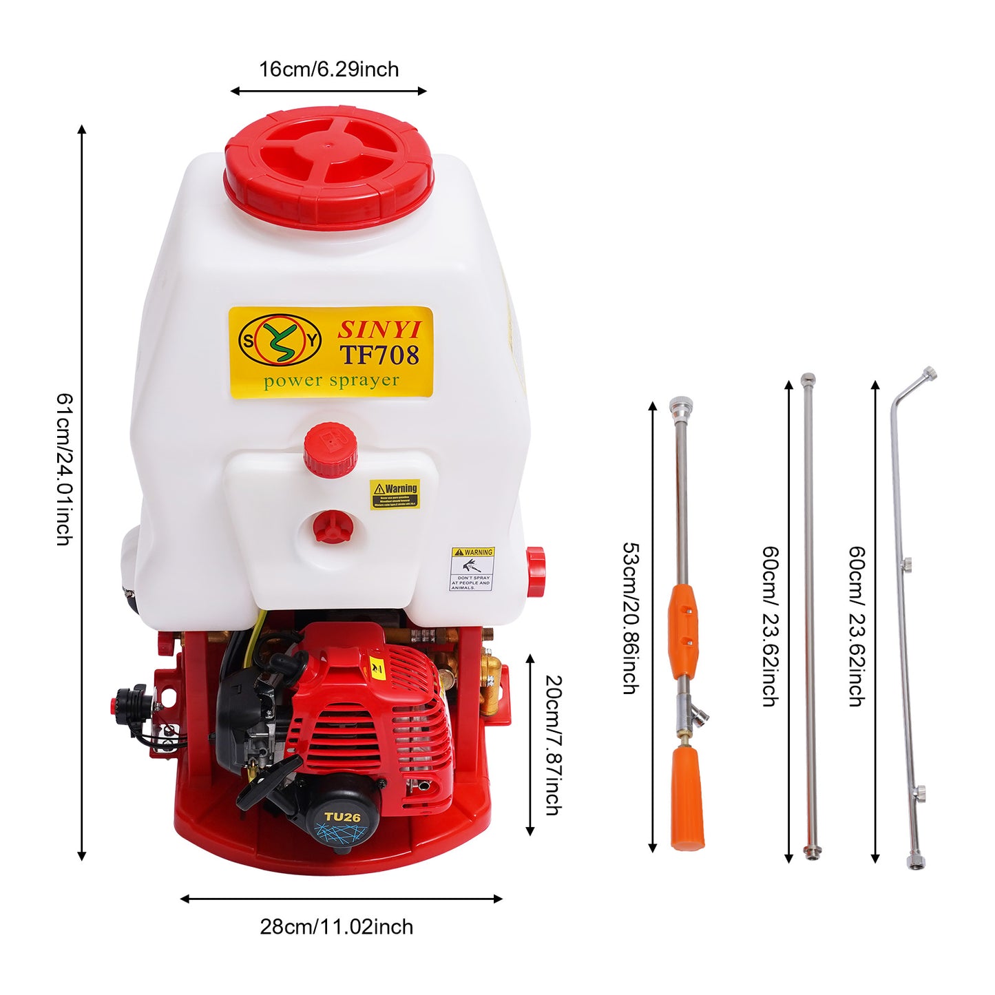 Rugspuit – Spuitrugzak – Tuinspuit – Landbouwspuit – Handspuit – 20 Liter Reservoir – Instelbare Sproeidruk tot 8 Meter