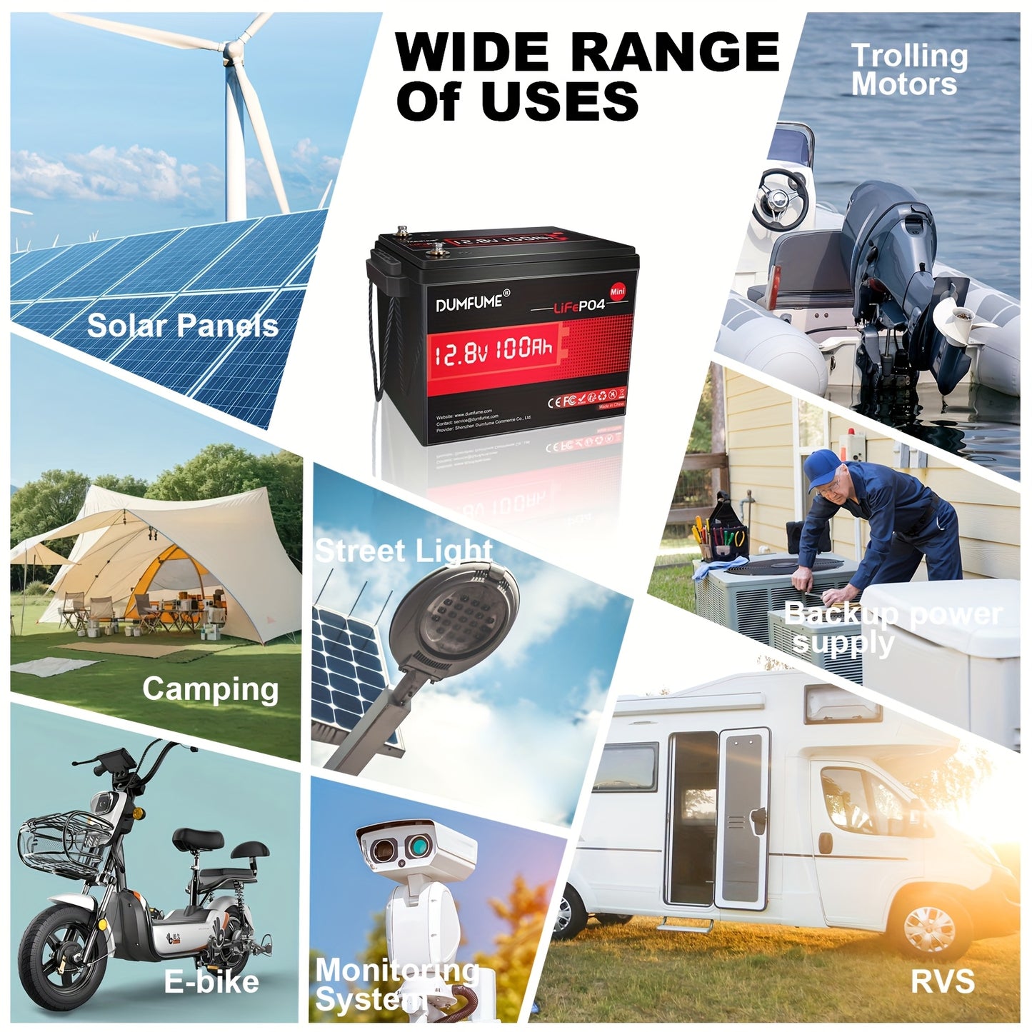 Lithium Accu – Lithium Batterij – LiFePO4 Accu – Lithium IJzerfosfaat Accu – 12V 100Ah Mini Max – Ingebouwde 100A BMS – 6000 Cycli Levensduur