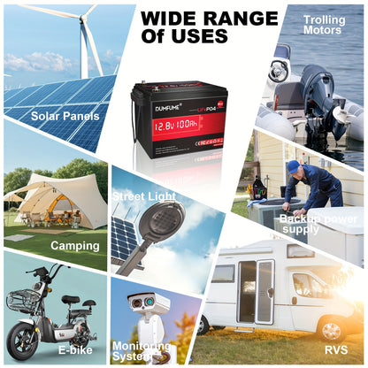 Lithium Accu – Lithium Batterij – LiFePO4 Accu – Lithium IJzerfosfaat Accu – 12V 100Ah Mini Max – Ingebouwde 100A BMS – 6000 Cycli Levensduur