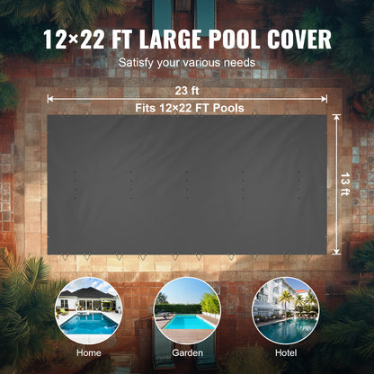 Zwembadafdekhoes – Zwembad Afdekzeil – Zwembad Cover – Zwembadhoes Veiligheid – Afdekzeil PVC – 3,5 x 6 Meter – Draagkracht Volwassenen & Kind