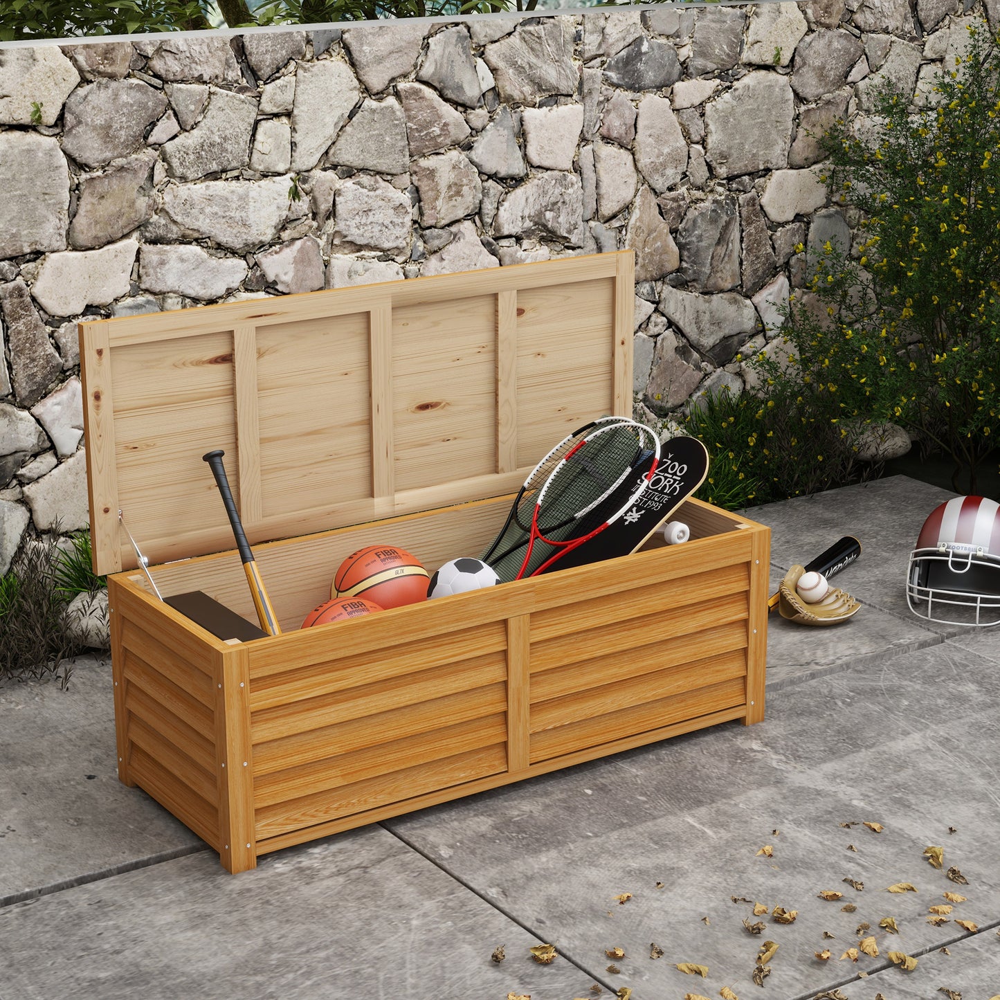 Tuinkist – Opbergbox – Tuinopbergkast – Kussenbox – Tuinbox – Houten Opbergkist – 176 Liter – Stevig Met Handgrepen