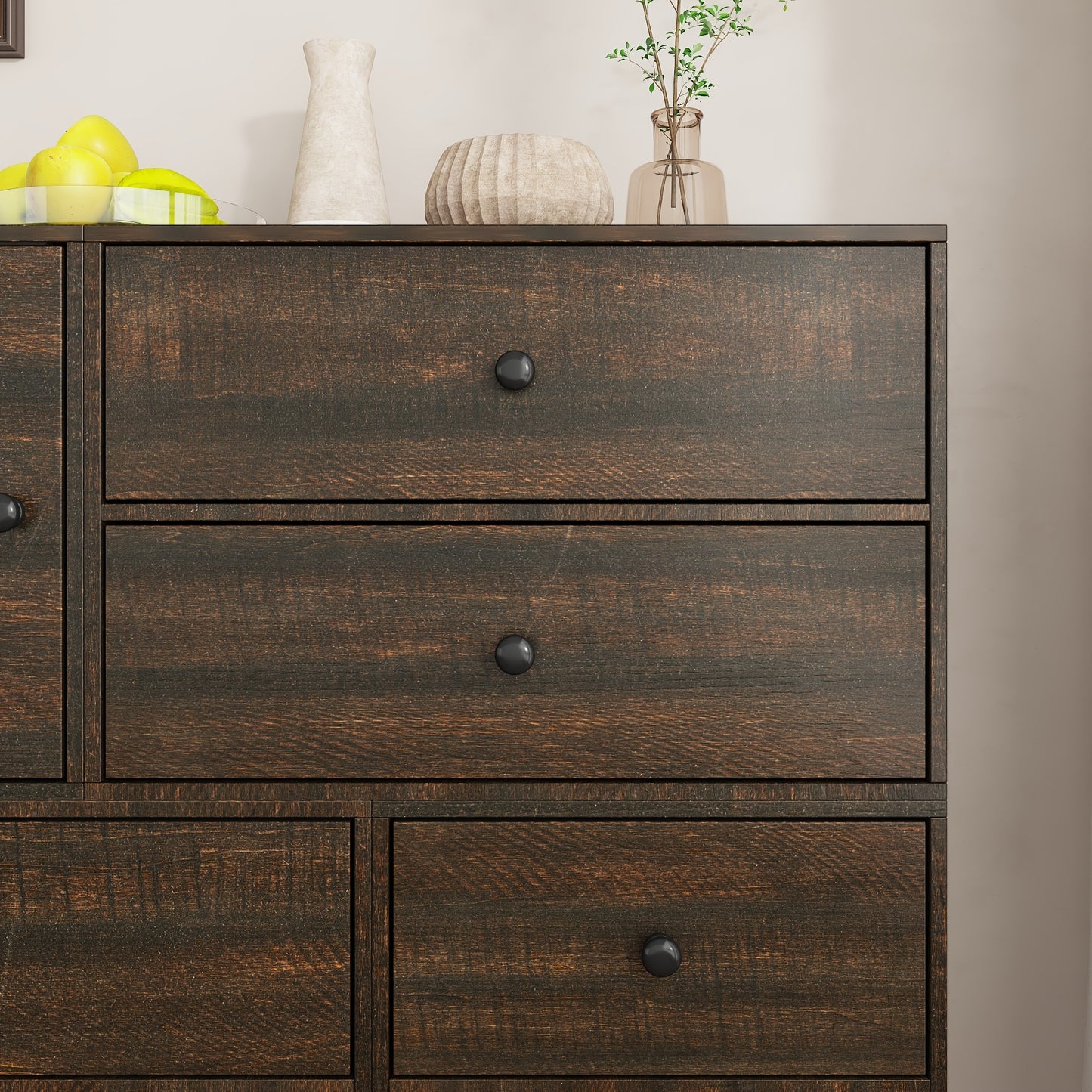 Ladekast – Ladenkast – Opbergkast – Dressoir – Commode – 6 Lades & 1 Deur – MDF Houtnerf – Compact Design 100x40x98 cm