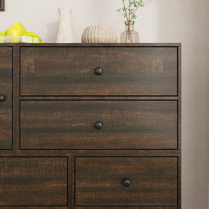 Ladekast – Ladenkast – Opbergkast – Dressoir – Commode – 6 Lades & 1 Deur – MDF Houtnerf – Compact Design 100x40x98 cm