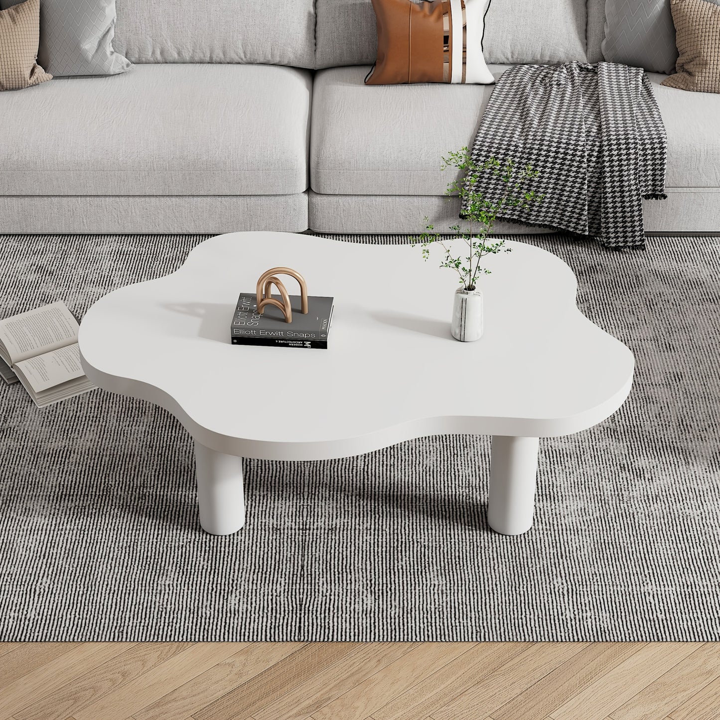Salontafel Wolkvorm – Koffietafel – Bijzettafel – Woonkamertafel – Design Tafel – Wit – Duurzaam Kunststof – Eenvoudige Montage