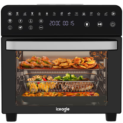 Airfryer – Heteluchtfriteuse – Mini Oven – Heteluchtoven – Gezond Koken – 15L XXL Capaciteit – 2200W Vermogen – 13 Programma’s Met Touchscreen