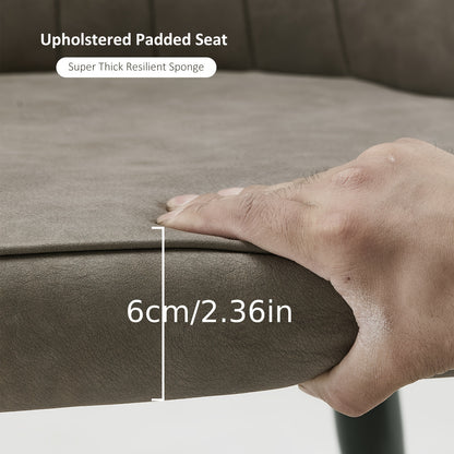Eetkamerstoelen – Stoelen – Kuipstoelen – Keukenstoelen – Fauteuils – Kunstleren Bekleding – Memory Foam Zitting – Met Armleuningen – Met Metalen Poten