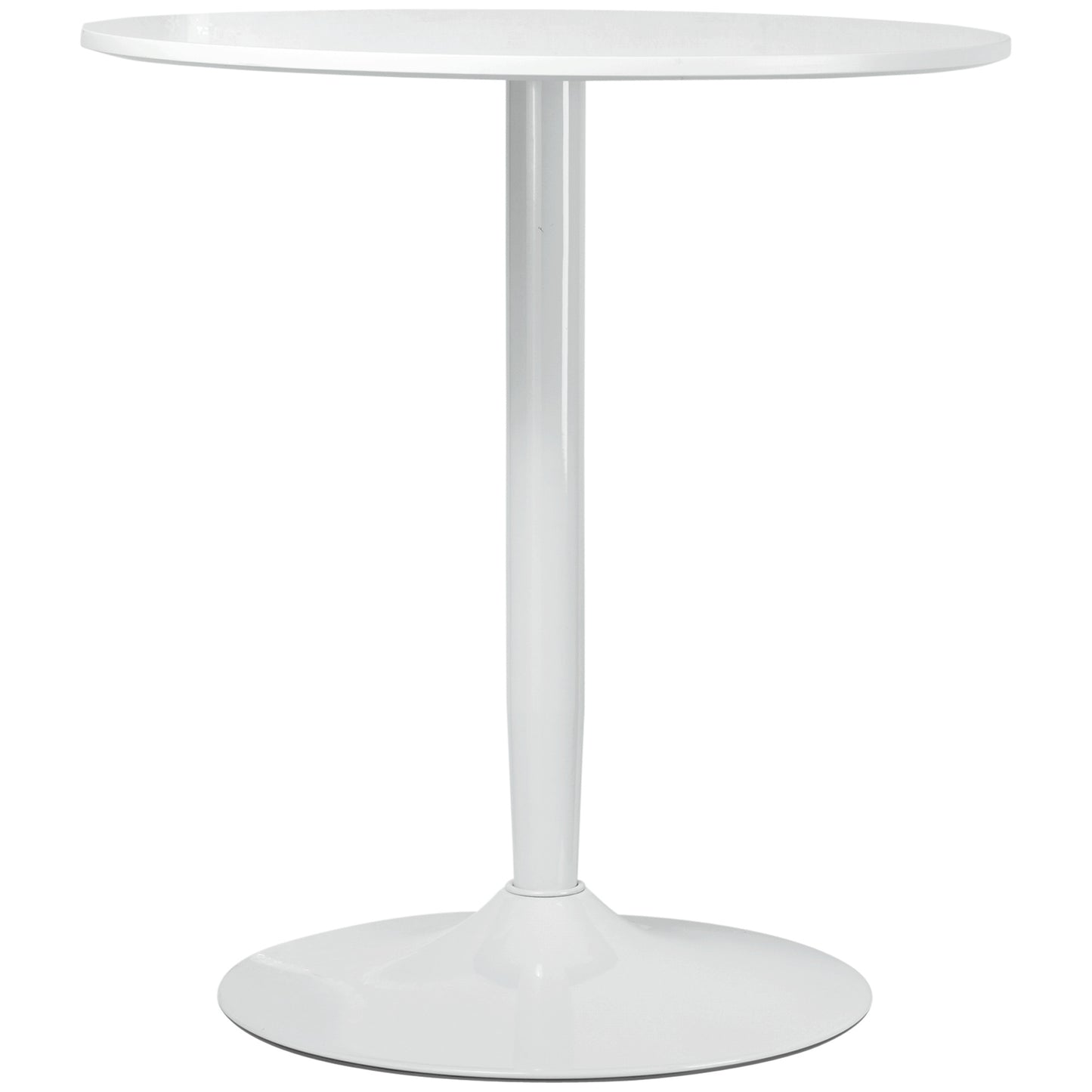 Ronde Eettafel – Tafel Voor Twee – Bistrotafel – Keukentafel – Compacte Tafel Wit – Stalen Onderstel – 70 x 70 cm – Stevig & Modern