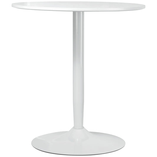 Ronde Eettafel – Tafel Voor Twee – Bistrotafel – Keukentafel – Compacte Tafel Wit – Stalen Onderstel – 70 x 70 cm – Stevig & Modern