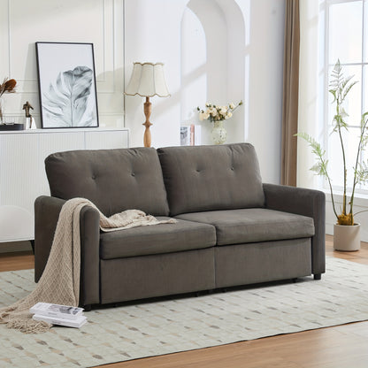 Tweezitsbank – Compacte Bank – Minimalistische Sofa – Stijlvolle Couch – Tweepersoonsbank – Opberglade – Duurzaam Bamboe – Donkergrijs