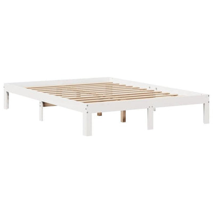 Bedframe – Boekenkastbed – Eenpersoonsbed – Slaapbed – Kinderbed – Wit – Massief Dennenhouten Frame – 120x200 cm – Ruimtebesparend – Eenvoudige Montage