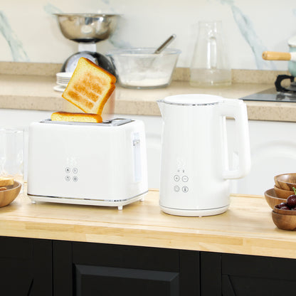 Broodrooster – Toaster – Keukenapparaat – Ontbijttoestel – Tostiapparaat – 7 Bruiningsniveaus – Roestvrijstaal en Kunststof – Snelle Bereiding – Wit
