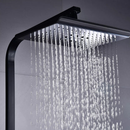 Douchesysteem Thermostaat – Douche Set – Regendouche – Handdouche – Douchekop – Zwart – Verstelbare Stang 90-110 cm – Duurzaam Chroom Messing