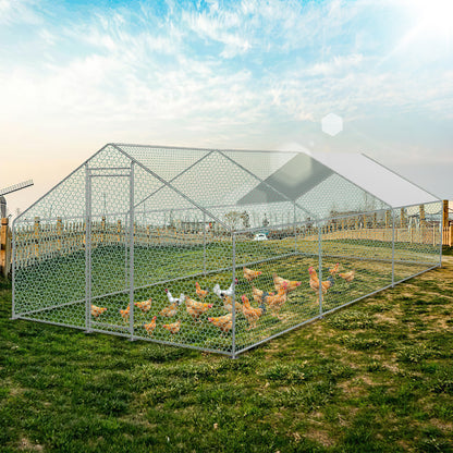 Outdoor Pen Chick Coop PE Roof (Polyethylene Roof) Chicken Cage Chicken Coop Outdoor Enclosure Rabbit Cage Aviary Free-Range Stable Enclosure for Poultry Waterproof Animal Run for Chickens Cages Galvanized Chicken House Rabbi
