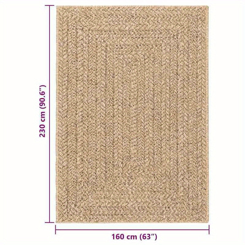 Mat Jute Look – Vloerkleed – Tapijt – Vloermat – Vloerbedekking – Extra Groot 160x230 cm – Weerbestendig & Handgemaakt – Naturel Bruin