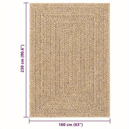 Mat Jute Look – Vloerkleed – Tapijt – Vloermat – Vloerbedekking – Extra Groot 160x230 cm – Weerbestendig & Handgemaakt – Naturel Bruin