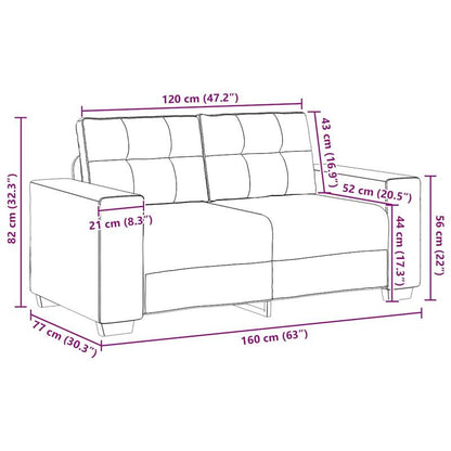 Tweezitter Bank – 2-Zits Sofa – Loveseat – Zetel – Bankstel – Zwart – Compact 47 Inch – Hardhouten Frame & Brandwerend