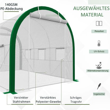 Kweekkas – Tunnelkas – Broeikas – Tuinkas – Foliekas – Stevig Gegalvaniseerd Stalen Frame – UV-bestendige Witte Folië 358x210x210 cm