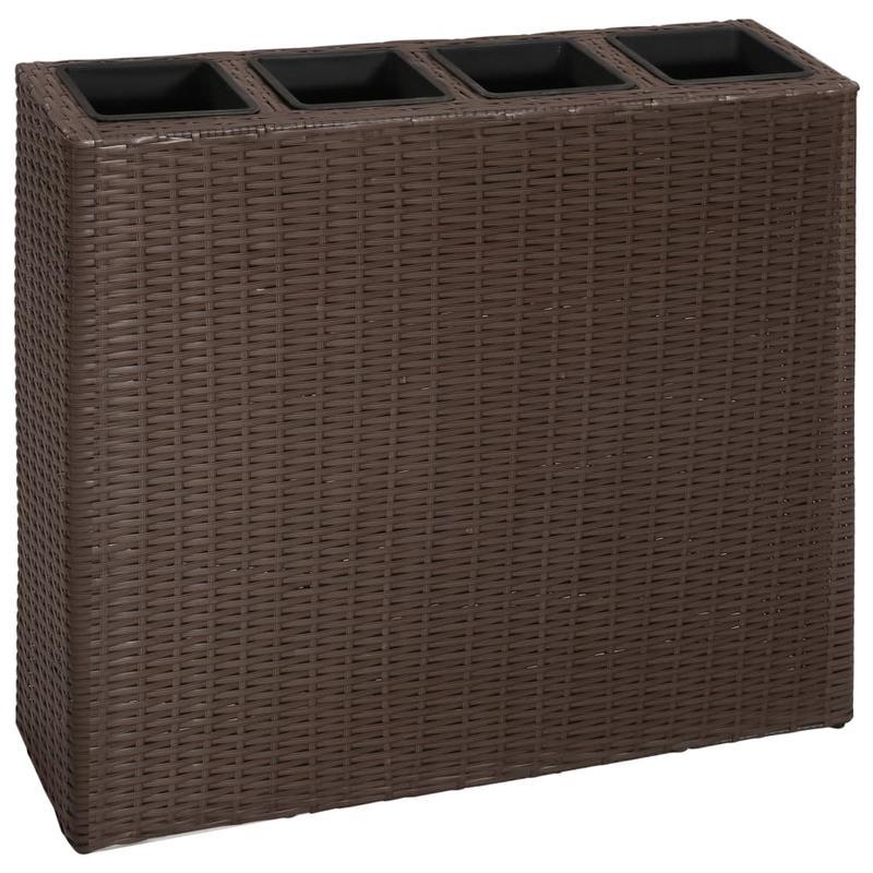Tuinbak – Verhoogde Plantenbak – Bloembak – Kruidenbak – Balkonbak – Bruin Poly Rattan – Weerbestendig – Duurzaam Composite Material